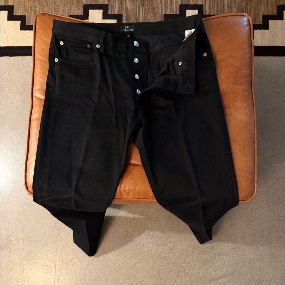 A.P.C. Men's Dark Black Skinny Jeans